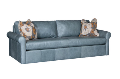 Roark 64" Rolled Arm 3 Cushion Top Grain Leather Loveseat - Tombstone Antique