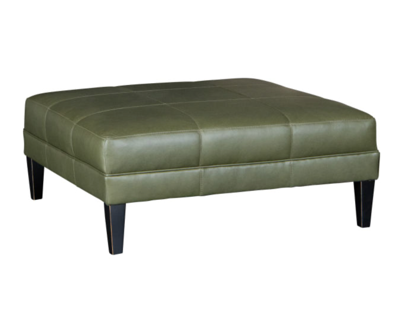 Dutton 42" Customizable Square Top Grain Leather Cocktail Ottoman - Wild Bronco + Brass Nailheads