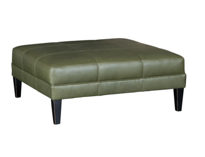 Dutton 42" Customizable Square Top Grain Leather Cocktail Ottoman - Wild Bronco + Brass Nailheads
