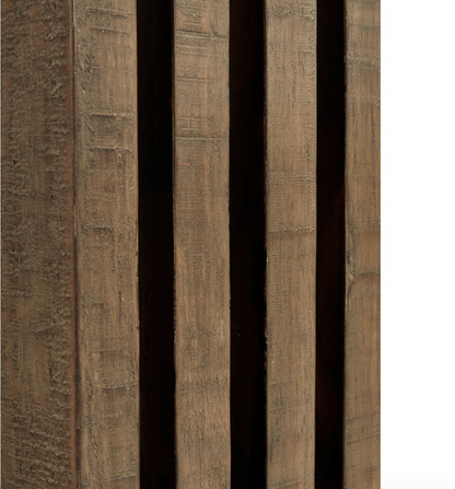 Breckenridge 26" Round End Table - Reclaimed Pine + Cloud Cement