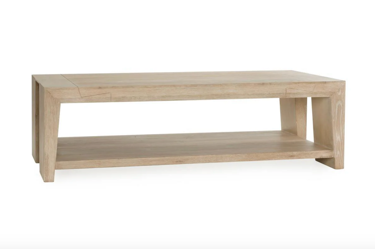 Cameron 60" Rectangular Reclaimed Oak Coffee Table - Light Cream