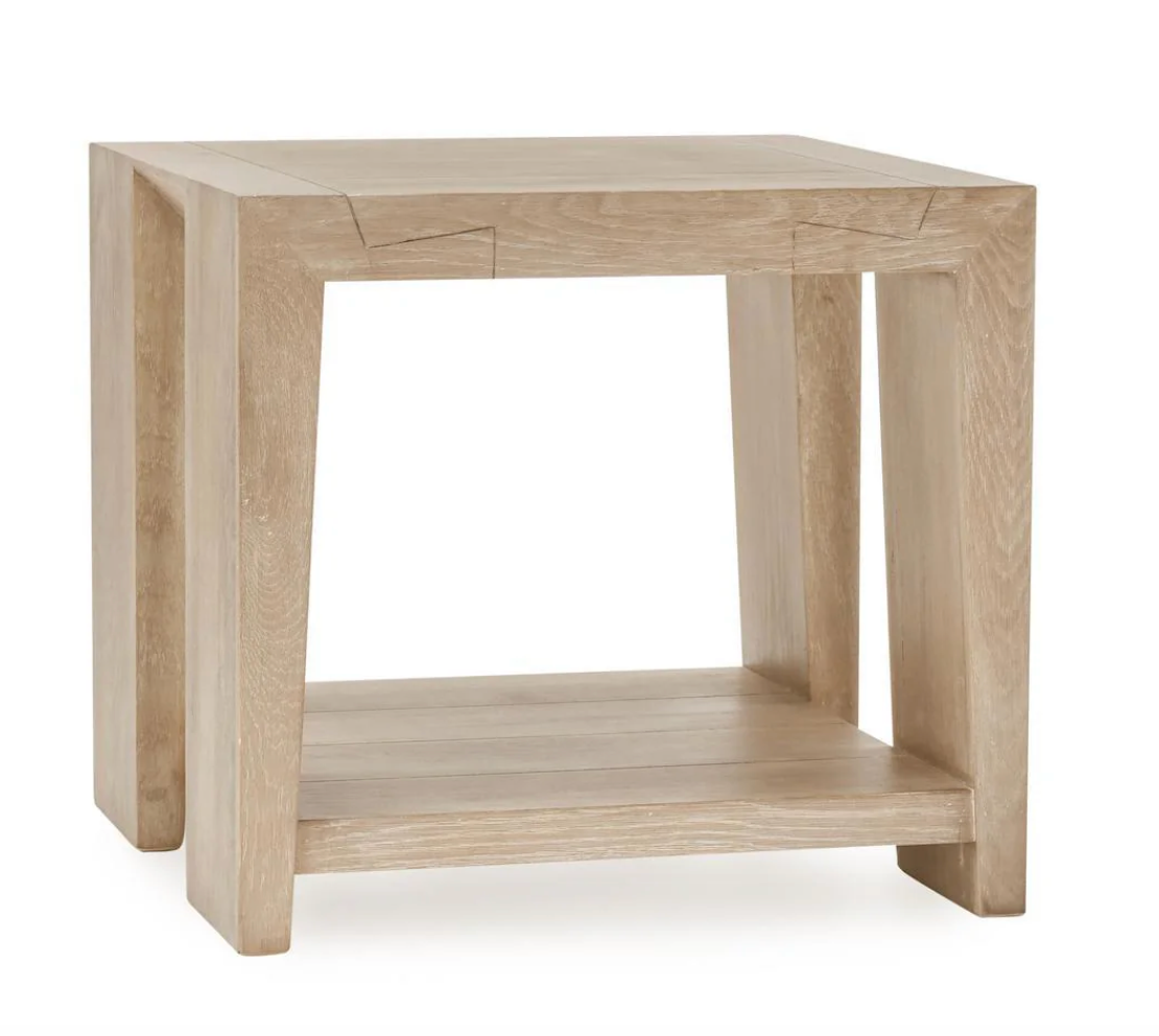 Cameron 24" Rectangular Reclaimed Oak End Table - Light Cream