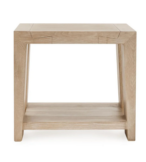 Cameron 24" Rectangular Reclaimed Oak End Table - Light Cream