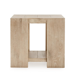 Cameron 24" Rectangular Reclaimed Oak End Table - Light Cream