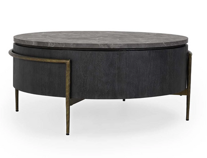 Morton 42" Round Coffee Table - Concrete + Iron