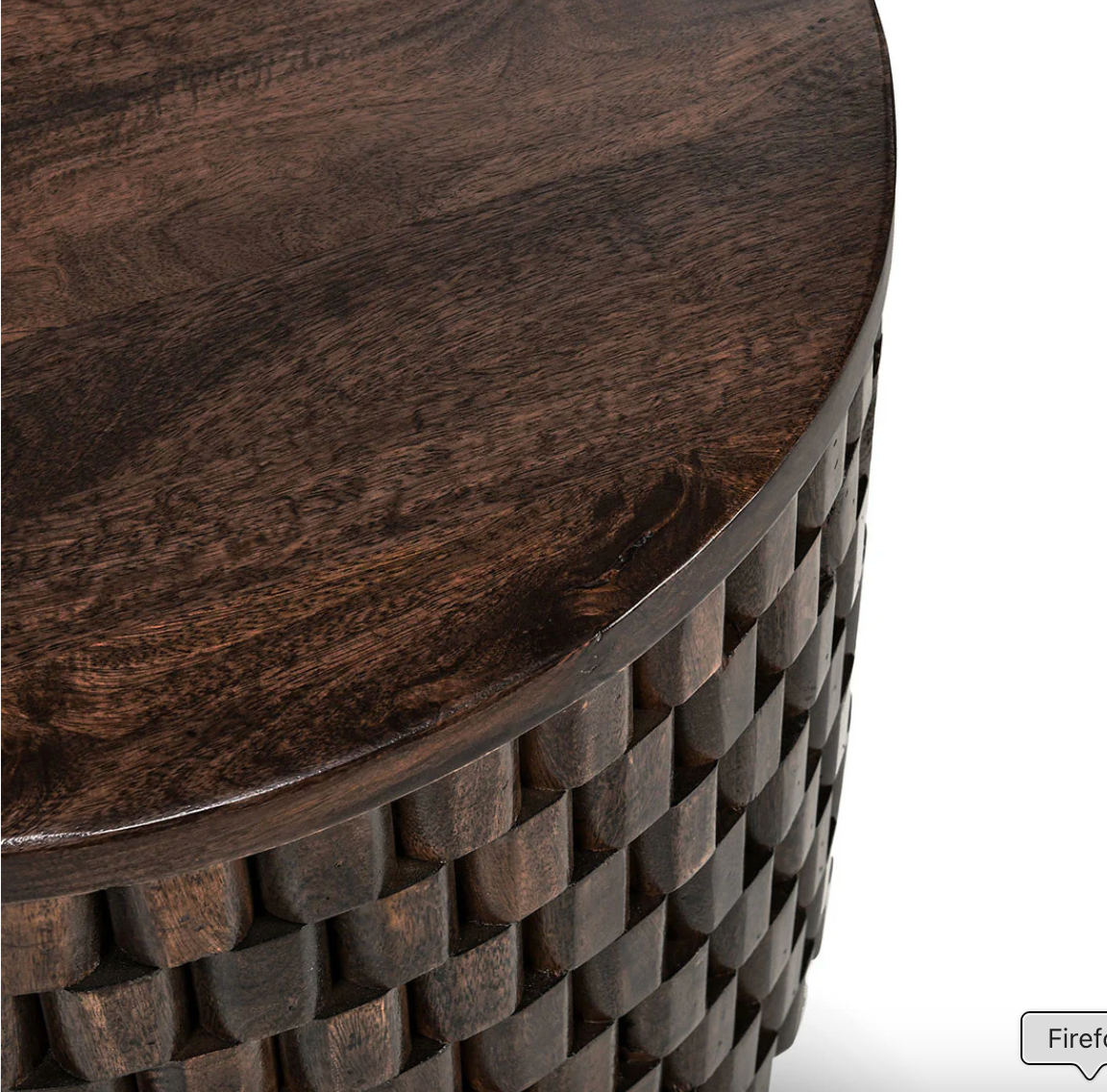 Madeira 25" Round Mango Wood End Table - Espresso Bean