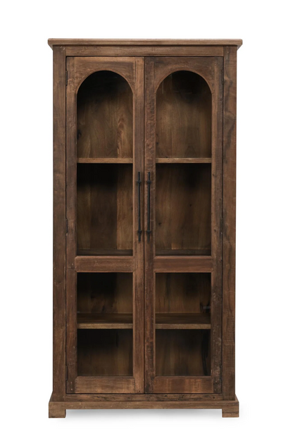 Tahari 42" 2 Door Glass + Reclaimed Wood Cabinet - Natural