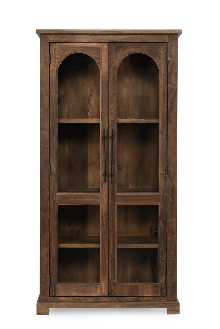 Tahari 42" 2 Door Glass + Reclaimed Wood Cabinet - Natural