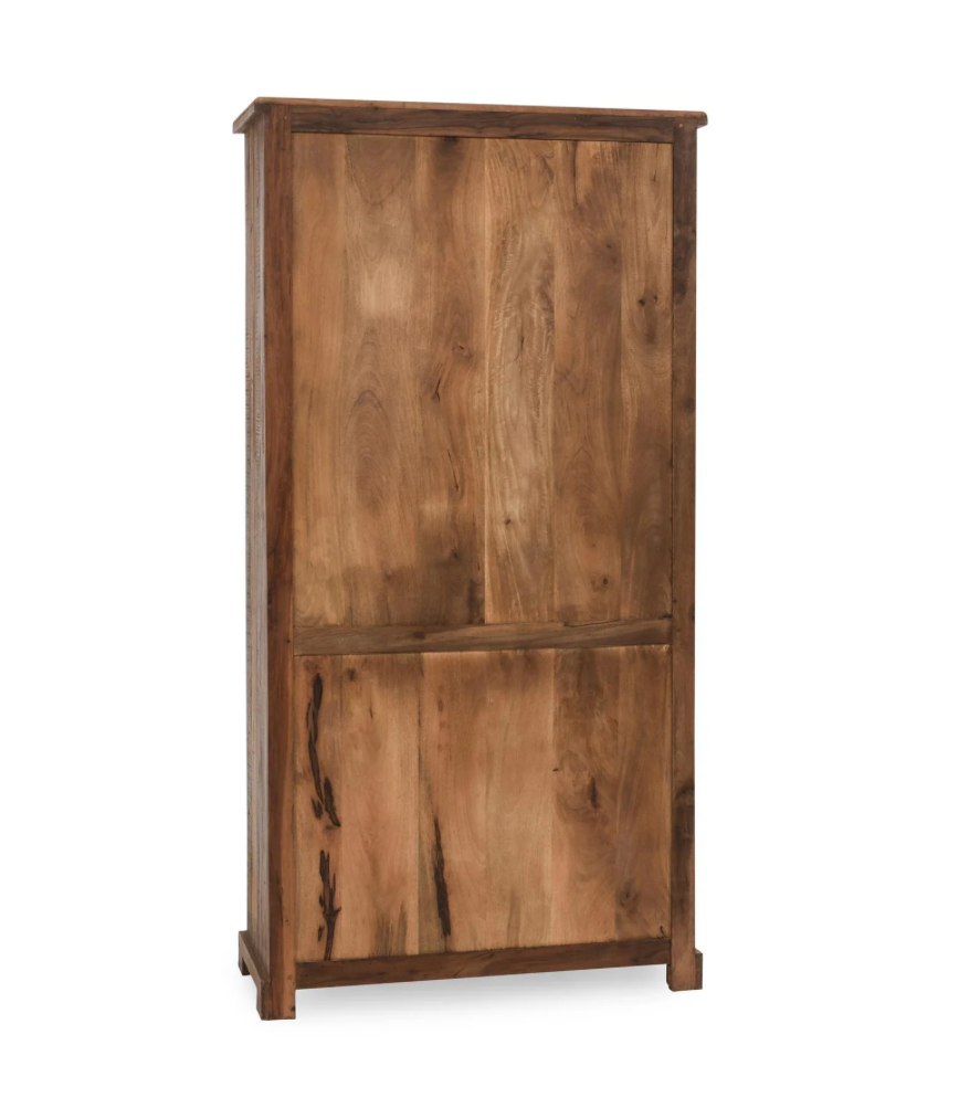 Tahari 42" 2 Door Glass + Reclaimed Wood Cabinet - Natural