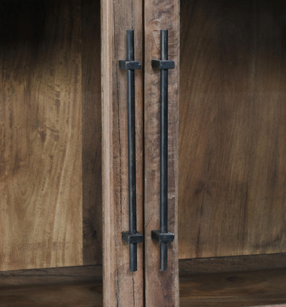Tahari 42" 2 Door Glass + Reclaimed Wood Cabinet - Natural