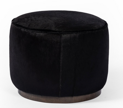 Johnna 22" Ottoman - Black Hair on Hide
