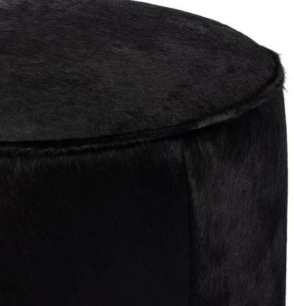 Johnna 22" Ottoman - Black Hair on Hide