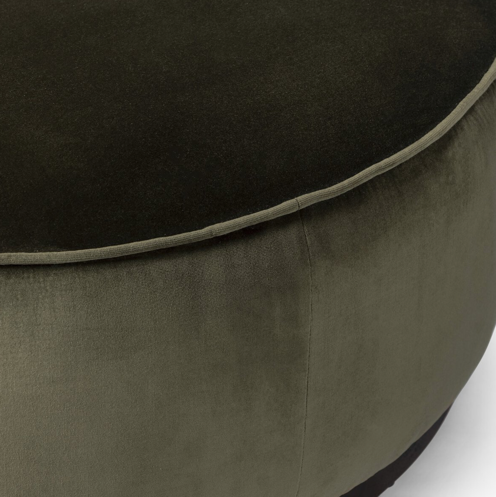 Johnna 36" Round Ottoman - Deep Olive Velvet