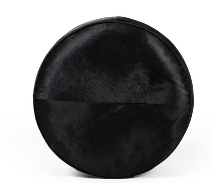 Johnna 36" Round Ottoman - Black Hair on Hide