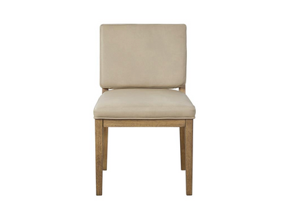 Wendell Top Grain Leather Dining Side Chair - Taupe + Earth