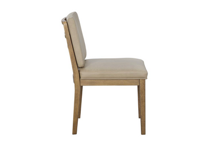 Wendell Top Grain Leather Dining Side Chair - Taupe + Earth