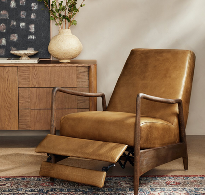 Brandon 29" Top Grain Leather Reclining Chair - Brandy