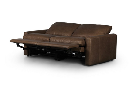 Cartier 78" 2 Cushion Top Grain Leather Power Recliner Sofa - Sonoma Cocoa