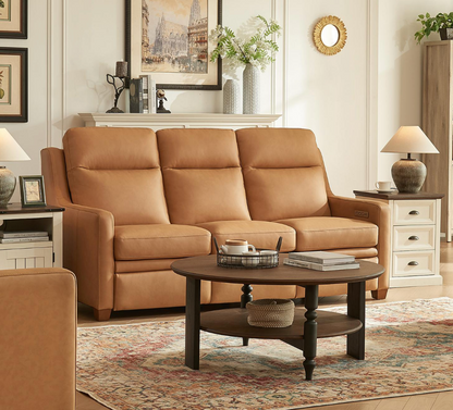 Fraser 77" Top Grain Power Motion Reclining Sofa - Camel