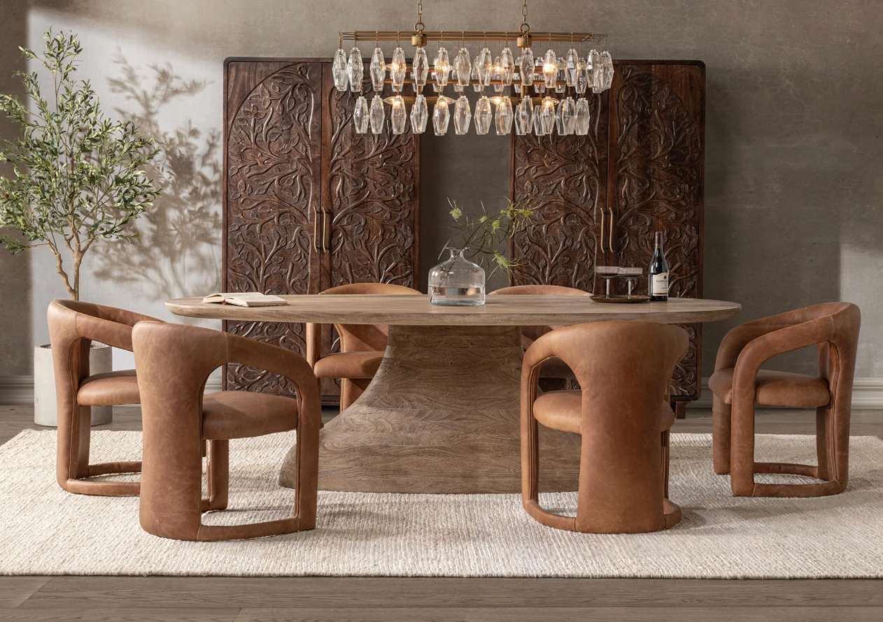 Amara 94" Oval Dining Table - Sandstone