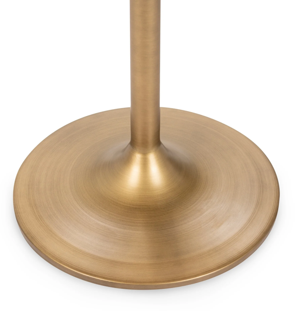 Marney 36" Round Dining Table - Travertine + Iron