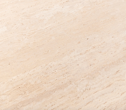 Marney 36" Round Dining Table - Travertine + Iron