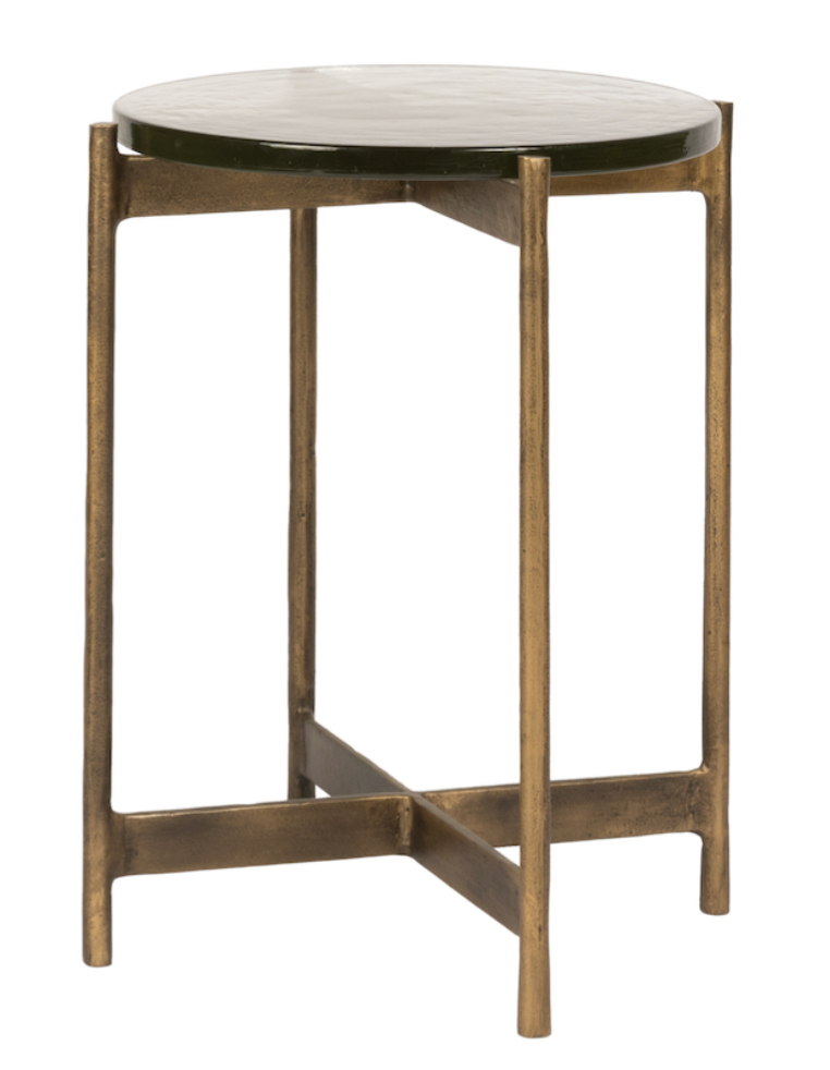 Silvia 20" End Table- Marble & Brass