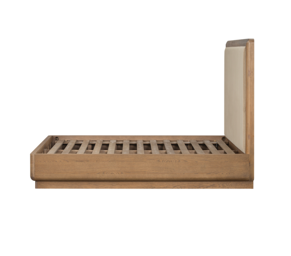 Bellview 81" Oak King Bed- Latte + Warm Natural