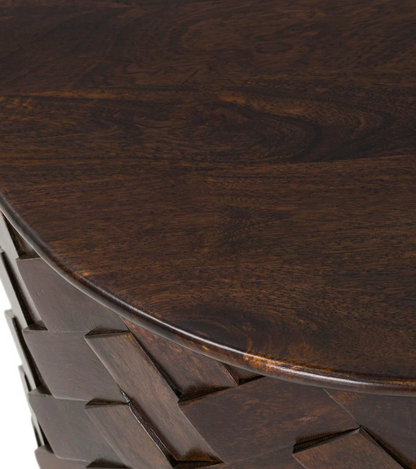 Shakira 40" Round Storage Coffee Table - Espresso Bean