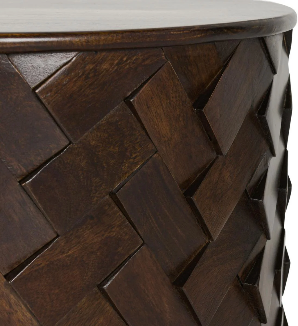 Shakira 24" Round Storage Coffee Table - Espresso Bean