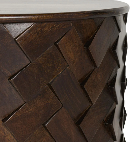 Shakira 24" Round Storage Coffee Table - Espresso Bean