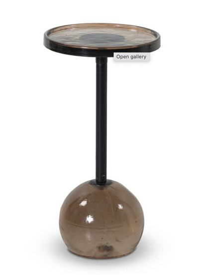 Violet Accent Table-Smoked Brown Cast Glass
