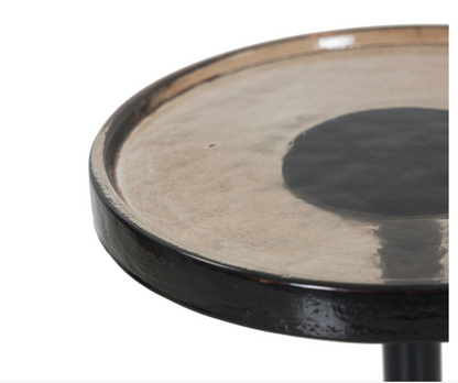 Violet Accent Table-Smoked Brown Cast Glass