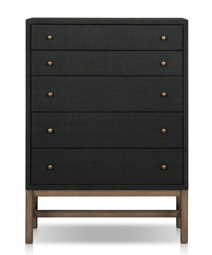 Bhari 34" Tall Dresser- Black Raffia