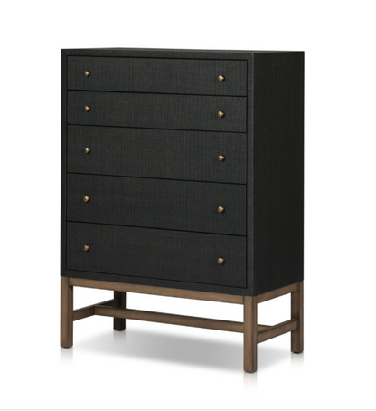 Bhari 34" Tall Dresser- Black Raffia
