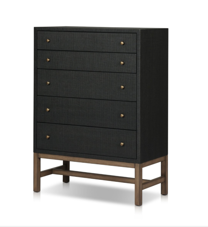 Bhari 34" Tall Dresser- Black Raffia