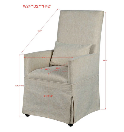 Mandy Slipcovered Arm Chair - French Linen