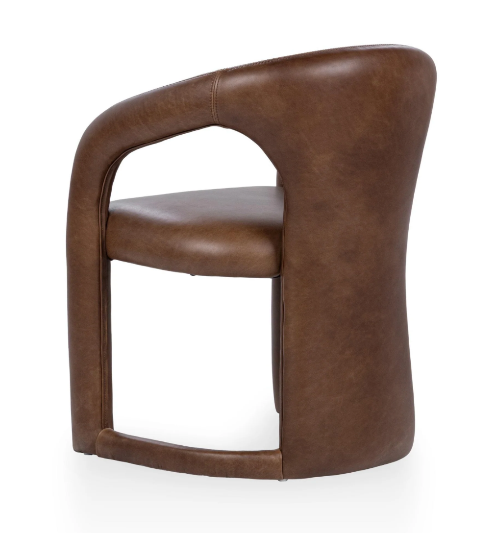 Astoria Top Grain Leather Dining Chair - Bison Brown