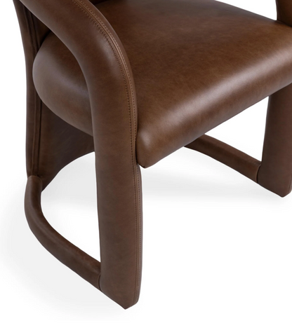 Astoria Top Grain Leather Dining Chair - Bison Brown