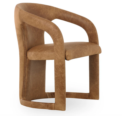 Astoria Top Grain Leather Dining Chair - Maple