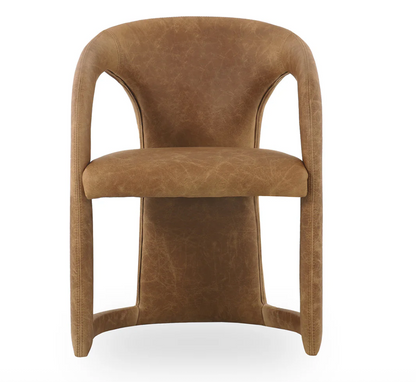 Astoria Top Grain Leather Dining Chair - Maple
