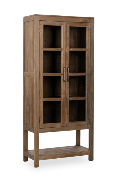 Burundi 36" Reclaimed Wood + Glass Cabinet