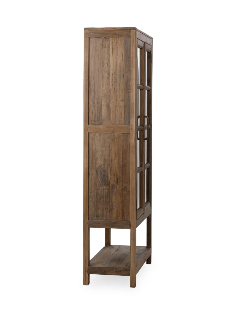 Burundi 36" Reclaimed Wood + Glass Cabinet