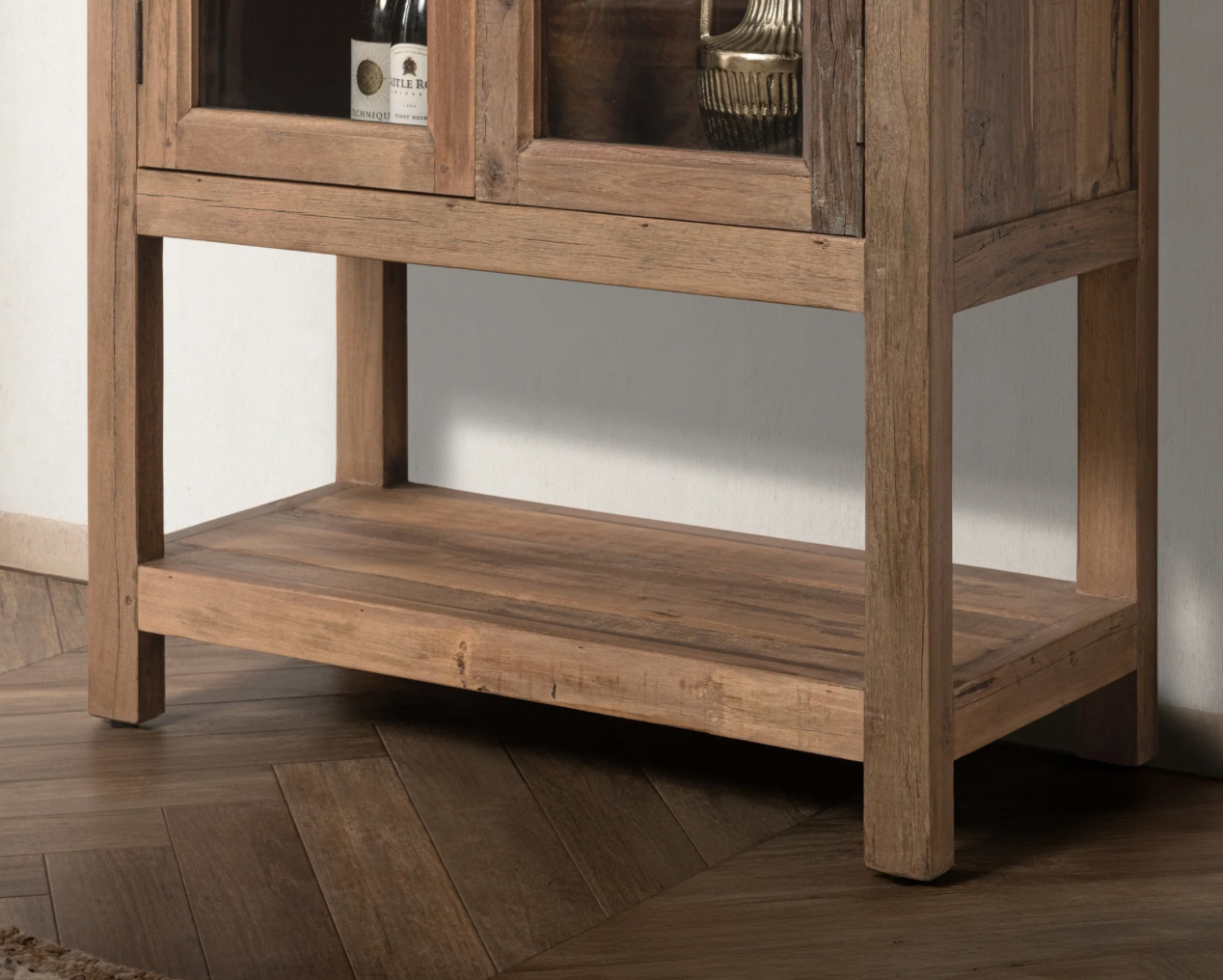 Burundi 36" Reclaimed Wood + Glass Cabinet