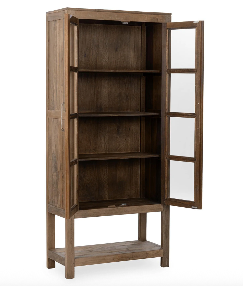 Burundi 36" Reclaimed Wood + Glass Cabinet