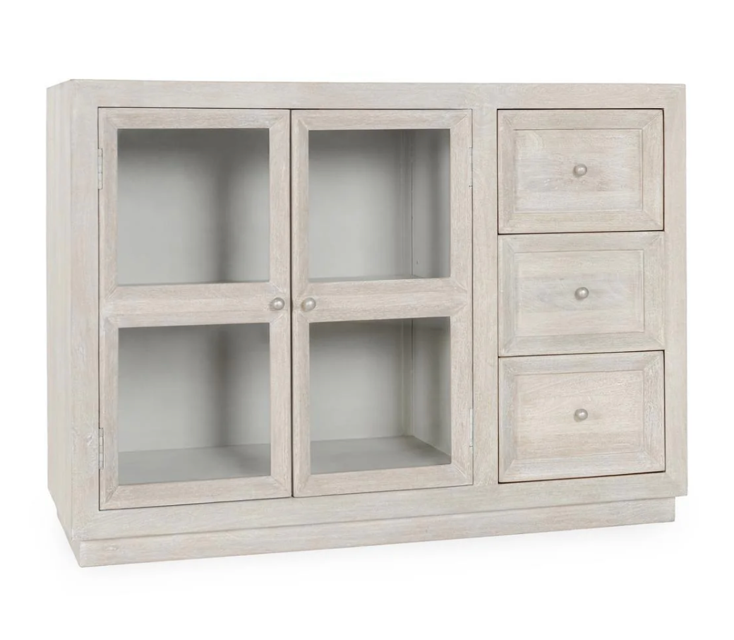 Dornan 50" 2 Door + 3 Drawer Cabinet - White Wash