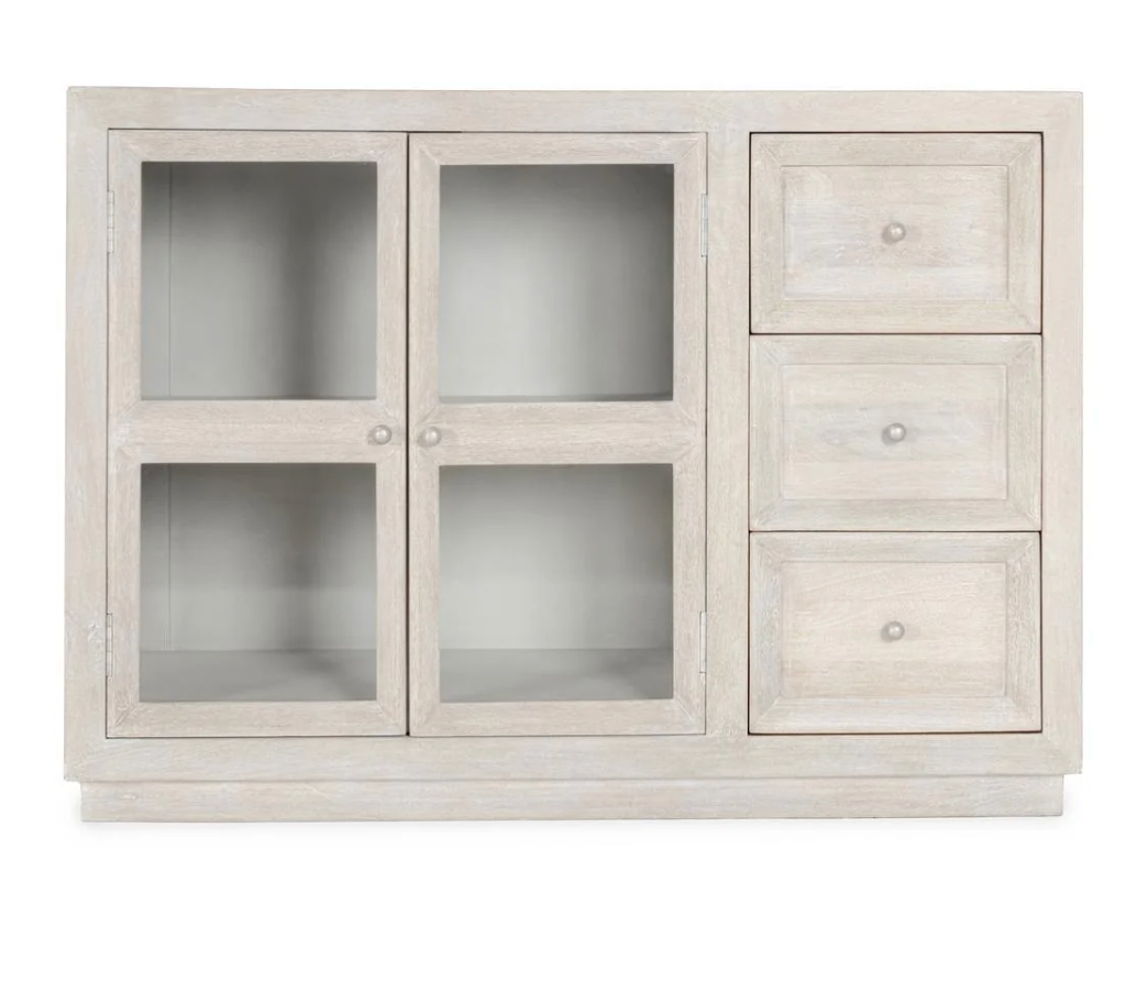 Dornan 50" 2 Door + 3 Drawer Cabinet - White Wash
