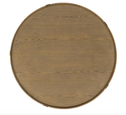 Dabney 37" Round Coffee Table - Oak + Cane