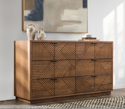 Santa Rosa 63" 6 Drawer Dresser- Oak