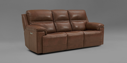 Christian 89" Top Grain Leather Power Motion Reclining Sofa - Acorn